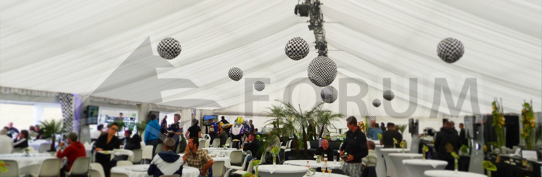 Party tent interiors